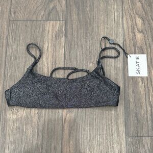 Skatie | Black Sparkle Maddie Bikini Top